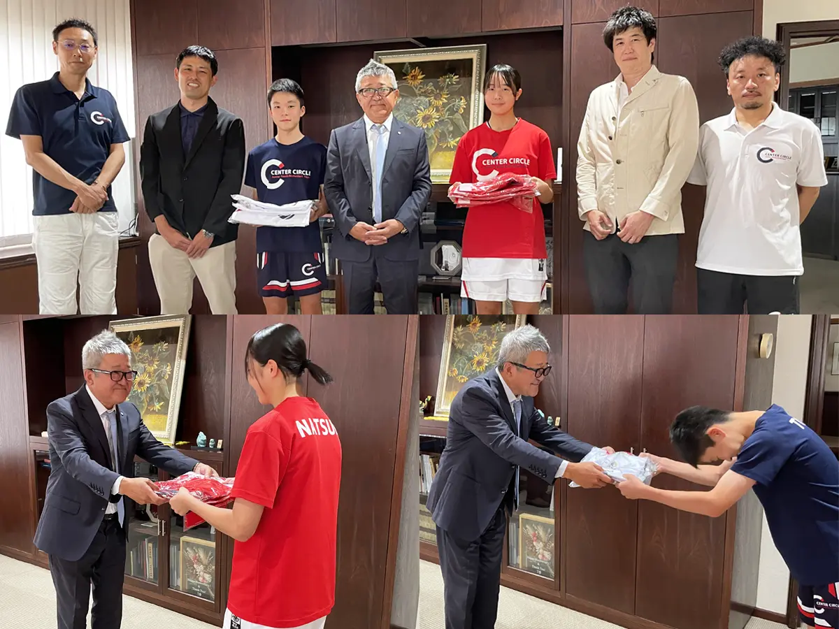 株式会社なごみはバスケットボールチームCENTER CIRCLEに新しいユニフォームを贈呈しました。