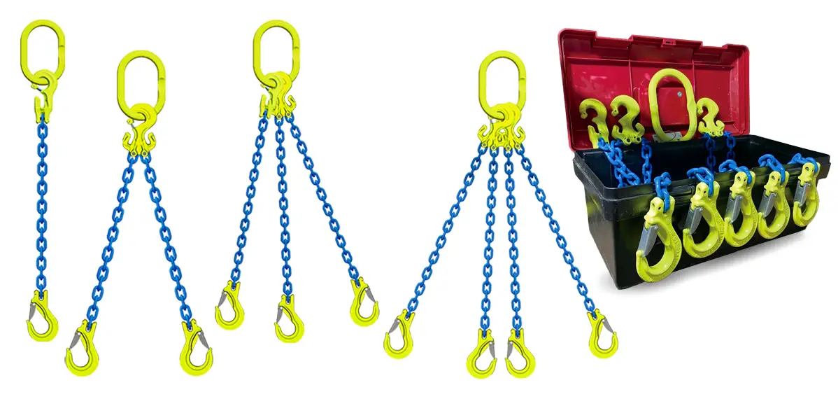 吊り本数の組み換え機能付チェーンスリングセット「吊りの達人」