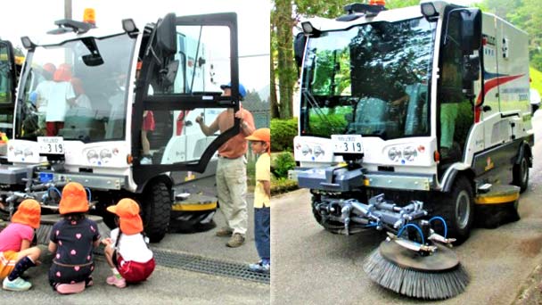 和歌山県高野山で清掃する路面清掃車3000RE